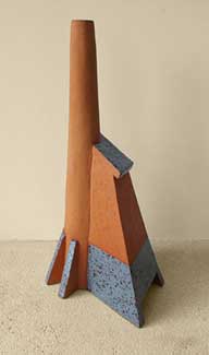 Rode fabriek met steunbeer van Janneke Makkink