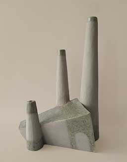 3 ronde schoorstenen van Janneke Makkink
