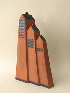 Rijtje pakhuizen van Janneke Makkink